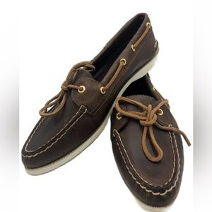 Sperry Brown Loafers with Gold Accents